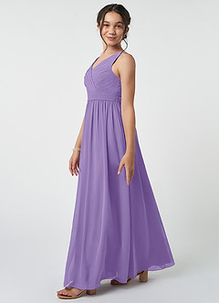 Azazie Kora Junior Tahiti A-Line Pleated Chiffon Dress image3