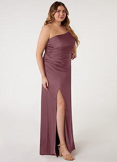 Azazie Eren Brudtärnklänningar Klänning av Sjöjungfru i Stretch Satin One-shoulder Ametist image8