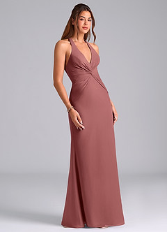 Azazie Valerie Bridesmaid Dresses Amethyst Mermaid Pleated Chiffon Dress image3
