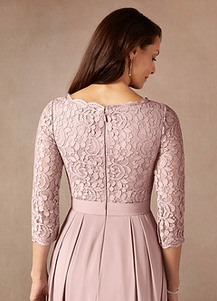 Azazie Lucianna Mother of the Bride Dresses Dusty Rose A-Line Lace Dress image8
