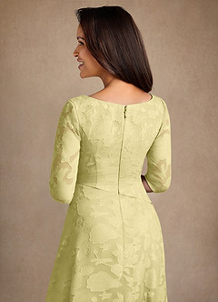 Azazie Durant Kleider für die Brautmutter A-Linie Plissee Blumen-Burnout Kleid Zitronensorbet image5