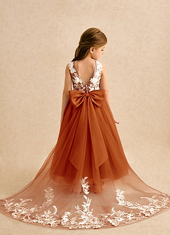 Azazie Mixie vestidos de niña de las flores Vestido de Pimenton de Encaje de Corte Princesa image1