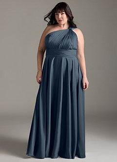 Azazie Charlize Jurken voor bruidsmeisjes Jurk van Stretch Satijn met A-lijn One-shoulder Schemering image13