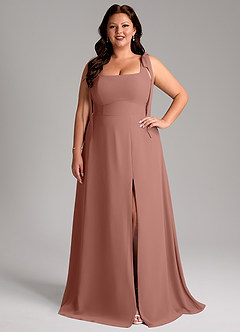 Azazie Debra Bridesmaid Dresses Cedar Rose A-Line with Pockets Chiffon Convertible Dress image8