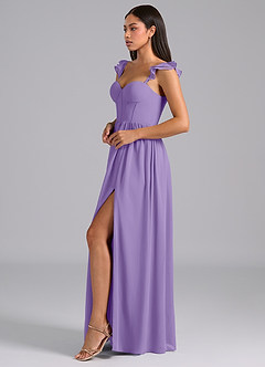 Azazie Denisse Abiti da Damigella Abito A-Line in Chiffon Increspato Tahiti image3