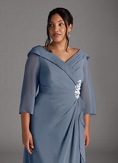 Azazie Jaycee Kleider für die Brautmutter A-Linie Chiffon Kleid Zwielichtviolett image11