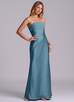 Azazie Ailanie Brudtärnklänningar Klä av Tubklänning i Stretch Satin Axelbandslös Bermuda image5