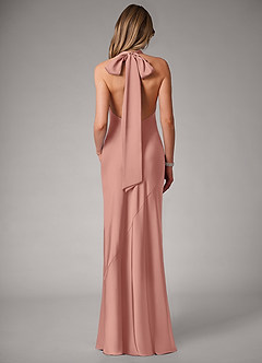 Azazie Velli Robes de demoiselle d'honneur Robe Sirène en Satin extensible Rosette image5