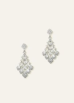 front Teardrop CZ Chandelier Earrings