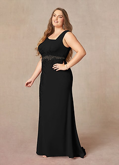 Azazie Juliane Mother of the Bride Dresses Black Mermaid Sequins Lace Dress image8