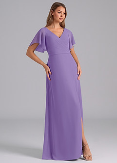 Azazie Ambrosia Bridesmaid Dresses Tahiti A-Line Pleated Chiffon Dress image4