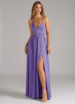 Azazie Aaida Bridesmaid Dresses Tahiti A-Line Corset Stretch Satin Dress image4
