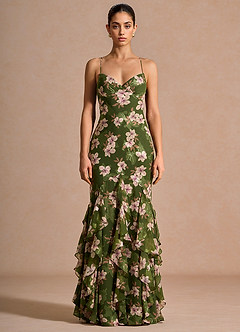 vestido Maxi Floral Verde Mariel image3