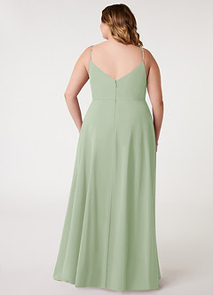Azazie Daenerys Bridesmaid Dresses Dusty Sage A-Line Cowl Chiffon Dress image9
