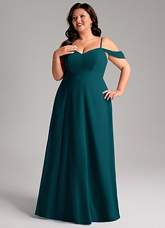 Azazie Marley Bridesmaid Dresses Pine A-Line Off the Shoulder Chiffon Convertible Dress image14