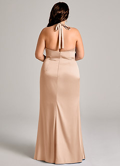 Azazie Valerie Suknie dla druhen Syrena Pofałdowany Satyna elastyczna Do ziemi Sukienka image12