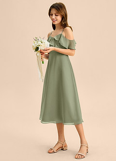 Azazie Kamilla Junior Klä av A-Line i Chiffong Av axeln image3