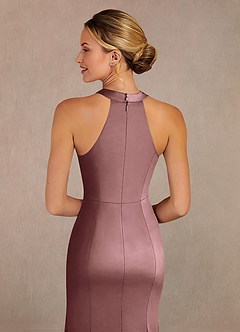Azazie Tyra Mother of the Bride Dresses Vintage Mauve Mermaid Lace Stretch Satin Dress image5