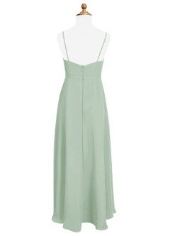 Azazie Naeem Junior Agave A-Line Ruched Chiffon Dress image5