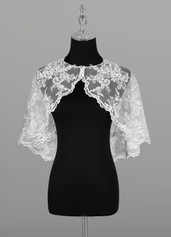 front Azazie Hephzibah Lace Tulle Wrap