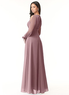 Azazie Matilda Bridesmaid Dresses A-Line Long Sleeve Chiffon Floor-Length Dress image4