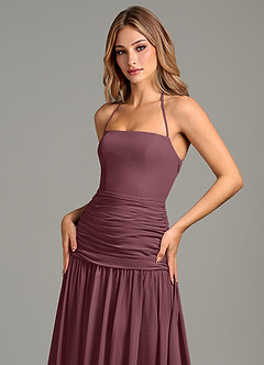 Azazie Vashti Bridesmaid Dresses Sangria A-Line Chiffon Dress image6