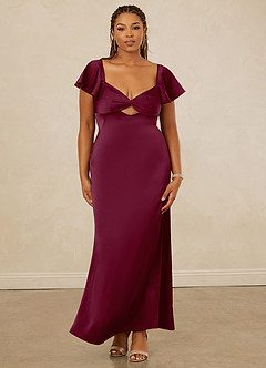 Christian Siriano Bridal for Azazie 1005 Bridesmaid Dresses Mulberry Sheath Sweetheart Neckline Stretch Satin Dress image13