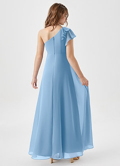 Azazie Arabella Junior Abito A-Line in Chiffon Increspato Azzurro Polvere image2