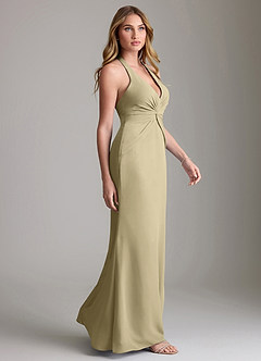 Azazie Valerie Bridesmaid Dresses Moss Green Mermaid Pleated Chiffon Dress image4
