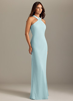Azazie Doretta Bridesmaid Dresses Mist Mermaid Pleated Chiffon Dress image3