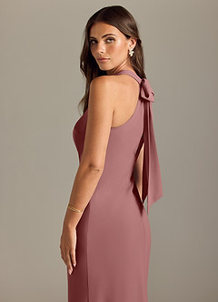 Azazie Doretta Bridesmaid Dresses Desert Rose Mermaid Pleated Chiffon Dress image6