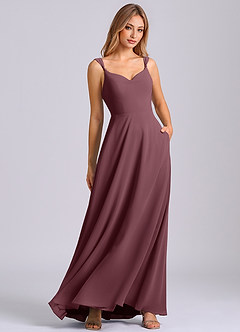 Azazie Beatrice Bridesmaid Dresses Sangria A-Line Sweetheart Neckline Chiffon Dress image1