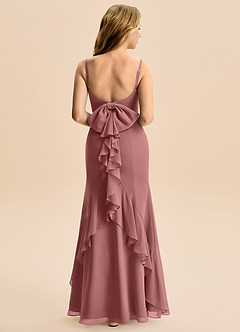 Azazie Lioren Junior Syrena Ukłon Szyfon Długość podłogi Młodsza druhna Sukienka image3