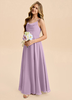 Azazie Gia Junior Wisteria A-Line Pleated Chiffon Dress image7