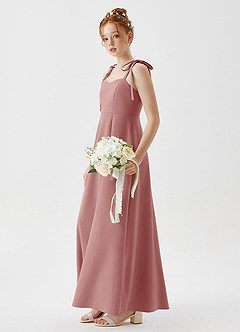 Azazie Rosey Junior Dusty Rose A-Line Sweetheart Neckline Stretch Crepe Dress image3