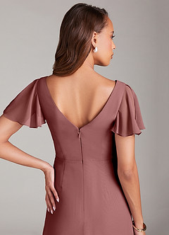 Azazie Soren Bridesmaid Dresses Desert Rose A-Line Ruched Chiffon Dress image7