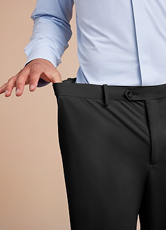 front Grayson Black Stretch Seersucker Suit