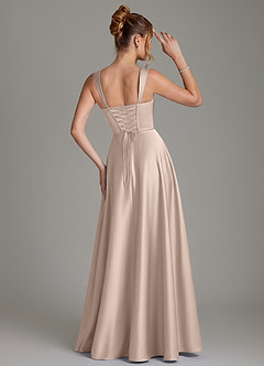 Azazie Azaria Robes de demoiselle d'honneur Robe Trapèze en Satin extensible Corset Rose Anglais image5