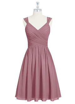 Azazie Angie Bridesmaid Dresses Vintage Mauve A-Line Corset Chiffon Dress image7