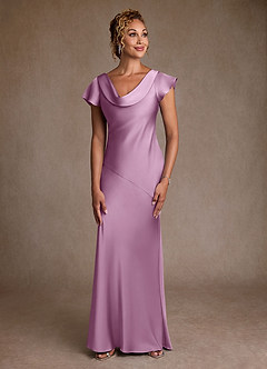 Azazie Shelby Mother of the Bride Dresses Wisteria Mermaid Pleated Stretch Satin Dress image1