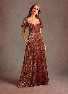 Alba Rosewood Maxi Dress Ready to Ship | Azazie