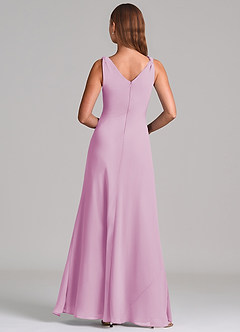 Azazie Nerine Brudtärnklänningar Klä av A-Linje i Chiffong Plisserad Godisrosa image5