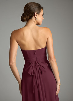 Azazie Tamira Bridesmaid Dresses Cabernet A-Line Pleated Chiffon Convertible Dress image5