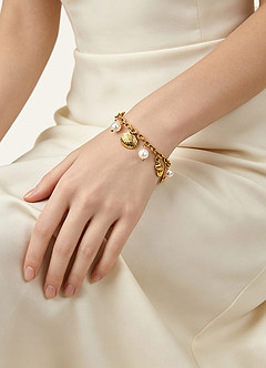 front Shell Starfish Pearl Charm Bracelet