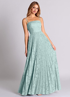 Azazie Mariana Bridesmaid Dresses Mist A-Line Strapless Floral Burnout Convertible Dress image7