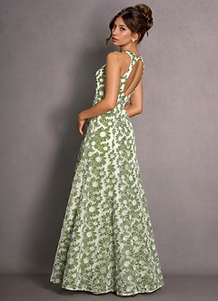 Kleid Selira Grün Und Weiß image5