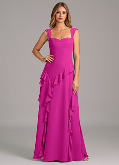 Azazie Sloane Brautjungfernkleider A-Linie Herzausschnitt Chiffon Kleid Fuchsia image5