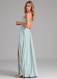 Azazie Akiko Bridesmaid Dresses Mist A-Line Sweetheart Neckline Stretch Satin Dress image7