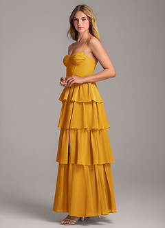 Azazie Alanna Bridesmaid Dresses Butterscotch A-Line Sweetheart Neckline Chiffon Dress image6
