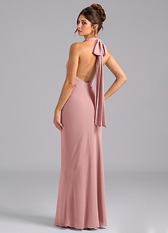 Azazie Velli Bridesmaid Dresses Dusty Rose Mermaid Bow Chiffon Dress image7